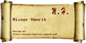 Mizser Henrik névjegykártya